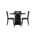 Venture Design Bootcut Round & Crosett matgrupp Svart/svart 4 stolar & bord 110 cm