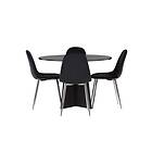 Venture Design Bootcut & Polar matgrupp Svart/svart 4 stolar & bord 110 cm