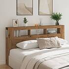 vidaXL Headboard LED Artisan Oak 200x18.5x103.5cm Engineered Wood