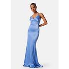 Goddiva Satin Lace Trim Maxi Dress