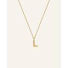 Mockberg Petite Stone Bokstav Halsband Guld J