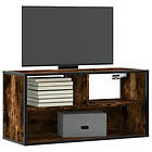 vidaXL Tv-bänk rökfärgad ek 80x31x39,5 cm konstruerat trä och metall