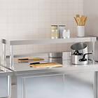 vidaXL Överhylla för arbetsbord 110x30x35 cm rostfritt stål