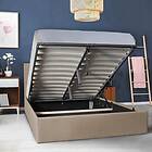 Sans MARQUE Lit coffre avec tête de lit capitonnée, livré sommier 140x190 CM CATANE beige Taille unique