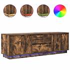 vidaXL TV Stand with LED lights smoked oak 160.5x41x50 cm