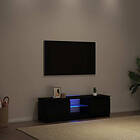vidaXL TV-bänk med LED-lampor svart ek 120x30x36 cm konstruerat trä