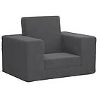 vidaXL Bäddsoffa för barn antracit mjuk plysch 4104786