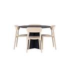Venture Home Bootcut Matgrupp 110 cm Rund med 4 Åstol stolar Beige Matgrupper Beige,Svart