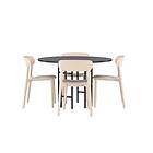 Venture Home Copenhagen Matgrupp 115 cm Rund med 4 Åstol stolar Beige Matgrupper Beige,Svart