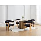 Pascal Morabito Chaise avec accoudoirs en tissu bouclette et bois d'hévéa Noir et naturel LIVELIA de