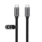 NÖRDIC 50 cm USB 3,2 Gen 2 USB-C till C nylonflätad kabel PD3.1 240W 20G 4K60Hz