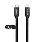 NÖRDIC 25 cm USB 3.2 Gen 2 USB-C till C nylonflätad kabel PD3.1 240W 20G 4K60Hz