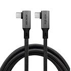 NÖRDIC vinklad 1m USB4 USB-C till C nylonflätad kabel PD3.1 240W 40G 8K60Hz 4K144Hz