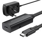 NÖRDIC aktiv 15m USB-C 3,0 SuperSpeed 5Gbps förlängningskabel hane till hona