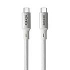 NÖRDIC 25cm USB4 USB-C till C nylonflätad kabel PD3.1 med 240W snabbladdning 40G 8K60Hz 4K120Hz 5K60Hz 2x4K60Hz Emarker