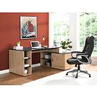 Vente Unique Bureau d'angle avec rangements MDF Naturel et noir ROMIARA