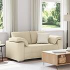 vidaXL Soffa Loveseat Grädde 120 cm Tyg 4105224
