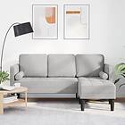 vidaXL 3-Sits L-formad Soffa Moln Grå 160 cm Tyg 42001922