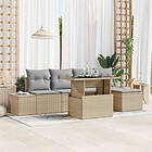 vidaXL Trädgårdsoffset Set med 6 Beige, Grå