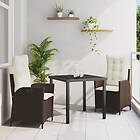 vidaXL Set om 2 Brun Brun poly rattan, pulverlackerad stål 2-sits