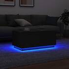 vidaXL Soffbord med LED svart ek 90x50x40 cm