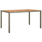 vidaXL Trädgårdsmatbord Grå 150x90x75 cm Konstrotting