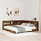 vidaXL Bokhyllesäng Rökt Ek 180x200 cm Konstruerat trä