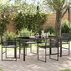 vidaXL 5-delars trädgårdsmatbord set i svart poly rattan 3379328