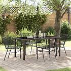 vidaXL 5-delars trädgårds matsalsset Svart Poly Rattan 3380893