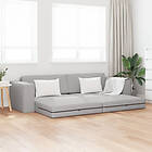 vidaXL Golvsoffa 2-i-1 Cloud Grey 245x150x60.5 cm Tyg