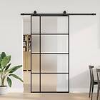 vidaXL Skjutdörr Svart 102.5x205 cm ESG Glas