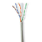 Nedis Nätverkskabel Roll CAT6 Stranded U/UTP CCA 305,0 m Inomhus Rund PVC Grå Dragkorg