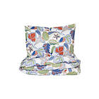 Kosta Linnewäfveri Brunnberg Satin Vit/Multi Blommor Bäddset Enkeltäcke 150x210
