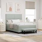 vidaXL Box Spring Bed with Mattress & Bench Light Grey 160x200 cm Velvet