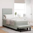 vidaXL Box Spring Bed with Mattress & Bench Light Grey 80x200 cm Velvet