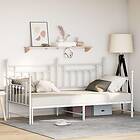 vidaXL Daybed Frame with Trundle White 90x200 cm Steel
