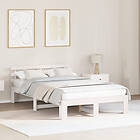 vidaXL Pine Wood Bed Frame White Solid Pine wood 120 x 190 cm Durable