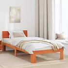 vidaXL Bed Frame with Headboard Wax Brown 80x200 cm Solid Pine Wood