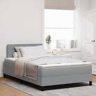 vidaXL Boxspring Bed with Mattress Light Gray 120x190 cm Fabric