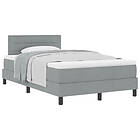 vidaXL Boxspring Bed with Mattress Light Gray 120x200 cm Fabric
