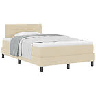 vidaXL Boxspring Bed with Mattress Cream 120x200 cm Fabric