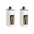 SoBuy Smalt Nightstand 2-Pack With Drawer and Shelf White W20xD35xH60cm FBT111-WNx2