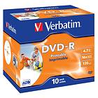 Verbatim DVD-R 4.7GB 16x 10-pack Jewel Case Wide Inkjet