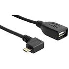 DeLock USB A - USB Micro-B (angled) F-M 2.0 0,5m