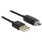 DeLock LED USB A - USB Micro-B 2.0 1m