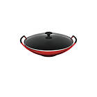 Le Creuset Gjutjärn Wok 36cm (med lock)