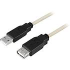 Deltaco USB A - USB A M-F 2.0 1m