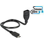 DeLock ShapeCable USB A - USB Micro-B F-M 2.0 0.5m