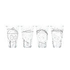 Aida Poul Pava Great Guys Water Glass 36cl 4-pack