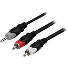 Deltaco AWG28 3.5mm - 2RCA 1m